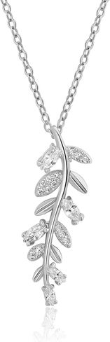 Meissa Leaf Pendent Necklace for Women 925 Sterling Silver Friendship Necklace Womens Necklaces Trendy Long Necklace in Saudi Arabia