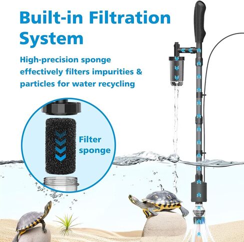 fishkeeper Electric Aquarium Gravel Cleaner, 6 in 1 Automatic Fish Tank Cleaning Tools Gravel Vacuum for Aquarium, Suitable for Water Change Wash Sand Water Circulation Adjustable Flow (25W, 265GPH) in Kuwait