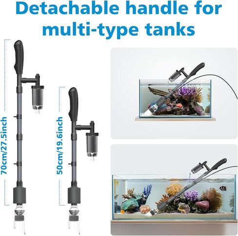 fishkeeper Electric Aquarium Gravel Cleaner, 6 in 1 Automatic Fish Tank Cleaning Tools Gravel Vacuum for Aquarium, Suitable for Water Change Wash Sand Water Circulation Adjustable Flow (25W, 265GPH) in Kuwait