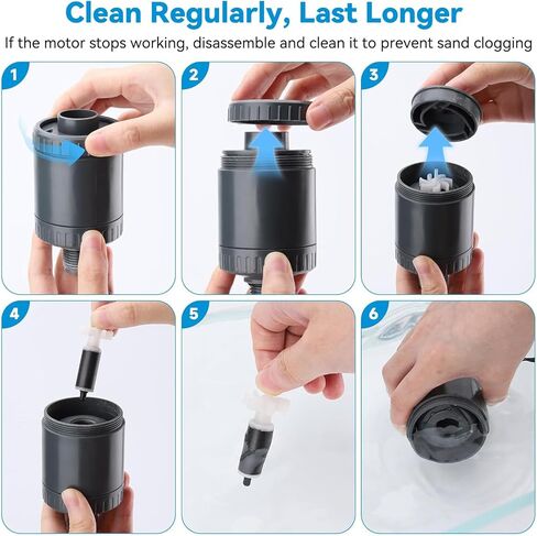 fishkeeper Electric Aquarium Gravel Cleaner, 6 in 1 Automatic Fish Tank Cleaning Tools Gravel Vacuum for Aquarium, Suitable for Water Change Wash Sand Water Circulation Adjustable Flow (25W, 265GPH) in Kuwait