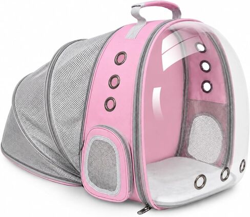 Expandable Cat Backpack Carrier, Breathable Clear Bubble Window Pet Carrier for Small Dogs and Cats up to 12 lbs, Airline Approved Travel Bag for Hiking and Outdoor Use (Back Expandable-Purple) in Saudi Arabia