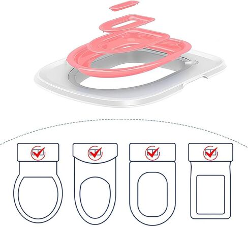 TROUVAILLE Cat Toilet Seat Training Kit, Cat Toilet Training System with Inner Support, Teach Cat to Use Toilet, Reusable Cat Toilet Trainer for Home Pet Shop, Pink in Kuwait
