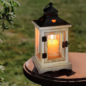 Memorial Lantern with Candle Wedding Wooden Decorations for Reception Wedding Signs Memorial Bereavement Gifts for Loss of Loved One Mother Father in Saudi Arabia