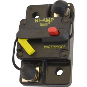 Bussmann CB285F-50 Weatherproof Marine Rated High Amp Type III Flush Mount Circuit Breaker (50 Amp), 1 Pack