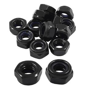 Hitefu 110PCS M3 x 0.5mm Hex Lock Nuts, Black Nylon Lock Non-Slip Nut, Carbon Steel Self-Locking Nuts for Fasteners