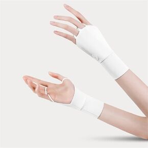 Womens Half Finger Copper Infused Technology Golf Glove, Women's Half Finger Golf Gloves, Outdoor Cycling Fishing Breathable Hollowed Sports Gloves - Left & Right Hand White