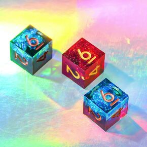 YEMEKO Beholder'S Eye Light Up D20 Dice-Dragon Eye Liquid Core 33 مم كبير ذو حافة حادة واحدة، نرد مصنوع يدويًا لألعاب الزنزانات والتنينات Ttrpg، ألعاب لعب الأدوار D&D (D20-Dragon Eye) in Kuwait