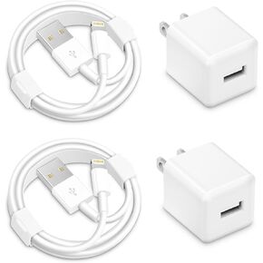 شاحن هاتف i، 2 حزمة 6FT 5W USB إلى كابل Lightning سلك شحن سريع USB محول طاقة لشواحن الحائط لهاتف i Phone 13/12/11/X/8 Plus/XR/XS Max/SE/i Pad in Kuwait