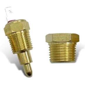 1 PC Car Fan Temperature Switch, 200 Degrees Celsius - 185 Degrees Celsius Engine Cooling Fan Thermostat Temperature Sensor Switch, Connection Accessories, Fitting for Most Car Models (Gold)