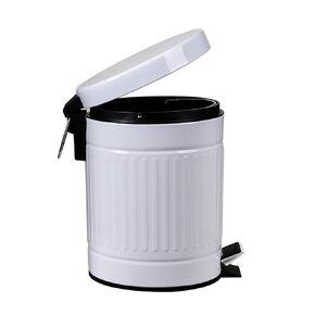 5 L Round Step Pet Trash with Lid,Mini Metal Pedal Bin,Small Garbage Can Wastebasket for Home,Car or Office