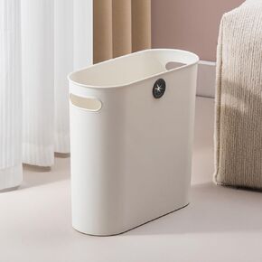 LAIGOO Plastic Wastebasket Trash Can Slim Garbage Can with Round Hole of Bin Bag, Trash Bins Container for Bathroom Kitchen Office Bedroom, 2.3 Gallon/9L, Green