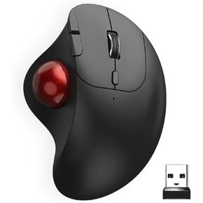 ماوس كرة التتبع اللاسلكي: ماوس مريح، تحكم سهل بالإبهام، تتبع دقيق وسلس مع 3 مستويات DPI قابلة للتعديل، اتصال BT أو USB متوافق مع أجهزة الكمبيوتر الشخصية والكمبيوتر المحمول ونظام التشغيل Windows وMAC OS in Kuwait
