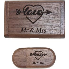32GB Wood USB 3.0 Flash Drive with Laser Engraving Our Wedding Graphic Design, 32GB Wood USB Memory Stick Thumb Drive with Box for Wedding/Couple/Parents - Maple