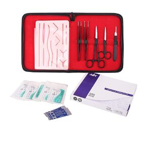 Suture Practice Kit for Medical Student, Complete Suture Practice Kit, Suture Training Include Upgrade Suture Pad with 3 Layers and 14 Wounds with Silicone Suture Pad and Suture Tool kit,