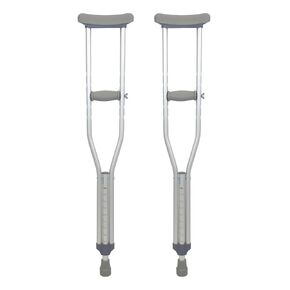 Dynarex Aluminum Crutches-Child Size, 4'0" to 4'6", Push-Button Height Adjustment, Cushioned Underarm & Comfortable Hand Grips, 350 lb. Weight Capacity, 1 Pair