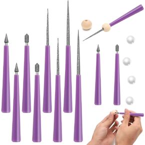 8 Pack Diamond Tipped Bead Reamer Beading Hole Enlarger with Tips Beads Reamer Enlarger DIY Jewelry Making Tools for Pearl Glass Beads (4pcs/Set)