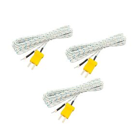 3Pcs K Type Temperature Sensor Thermocouple Probe Copper Wire 5 Meter 16.4Ft