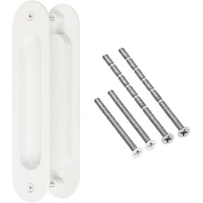 6 inch Pocket Door Pull Matte Black barn Door Handles recessed Finger Door Pull for Sliding Door Modern Concealed Pocket Door Handles Balcony Door barn Door Hardware kit Oval