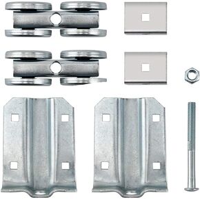 HOME MASTER HARDWARE Box Rail Hanger Kit 2 Set,Exterior Barn Door Hardware Kit,Each Rated Safe Working Load 225 lbs,Zinc Plated