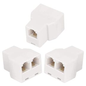 3Female Telephone Splitter Adapter Cable,Telephone Landline Cable Connector and Separator (RJ11 6P4C-3 Pack)