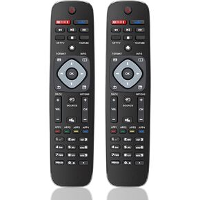 【Pack of 2】 Replacement Remote Control for Philips TV Remote （The Newly Upgraded Version 3.0 Intelligent Remote Control is Suitable for PhilipsTV