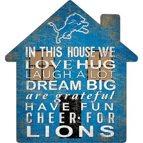 NFL Detroit Lions Unisex Detroit Lions House Sign, Team Color, 12 inch
