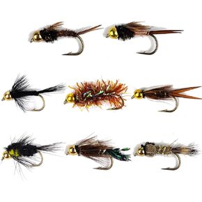 16 قطعة رأس حبة الذباب ذباب مايو الحورية الذباب يطير حشرات صيد تشكيلة-مع صندوق يطير صغير in Kuwait