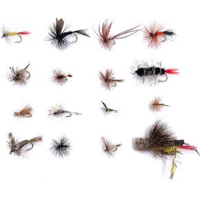 Fly Fishing Flies 32pc Wet and Dry Fishing Flies for Fly Fishing | Trout Flies Fly Fishing Kit | Dry Flies and Streamer Flies | 16 Patterns of Trout Flies for Fly Fishing