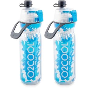 O2COOL Mist 'N Sip Misting Water Bottle 2-in-1 Mist And Sip Function With No Leak Pull Top Spout Sports Water Bottle Reusable Water Bottle - 20 oz (Tie Dye/Celestial Purple)