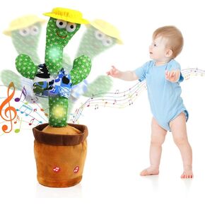 Dancing Cactus Talking Baby Toys with Lights, Dancing Cactus Mimicking Toy Repeats What You Say Cactus Toy for Children's Early Education