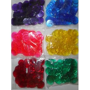 600 Plastic Bingo Chips 100 of Each Color (Red, Purple,Green, Pink,Yellow and Blue.) in Saudi Arabia