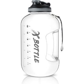 1 Gallon Water Bottle with Chug lid, BPA Free Dishwasher Safe 128oz Large Water Bottle with Motivational Time Marker and Handle Leak-proof Big Water Jug for Camping Sports Workouts (chug lid)