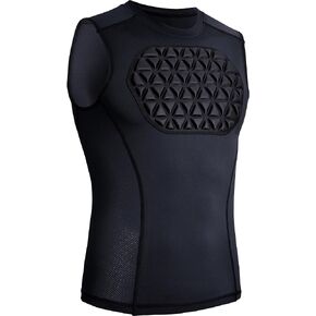 Adult Baseball Chest Protector Padded Compression Shirt Support Softball Football Lacrosse Heart Sternum Guard