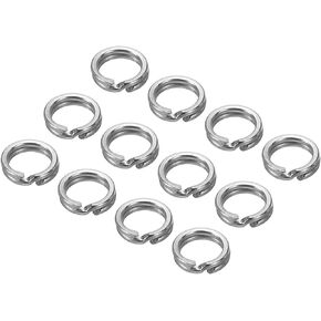 PATIKIL Fishing Split Rings, Fishing Swivel Stainless Steel Rings Double Flattened Split Rings Connector Rings for Jigging Trolling Saltwater Terminal Tackle Connector