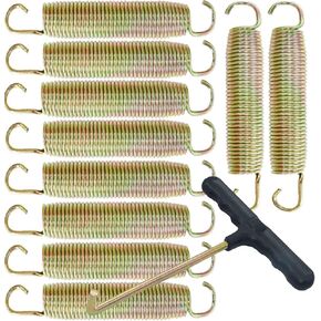 Trampoline Spring 5.5 inches, Pack of 10 Colorful Gold Springs, Replacement Springs, with T-Hooks