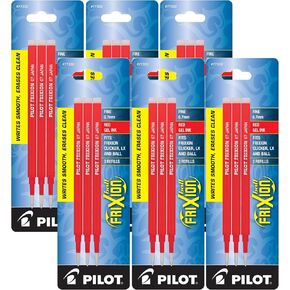 Pilot Gel Ink Refills for FriXion Erasable Gel Ink Pen, Fine Point, Red Ink, 18 total refills