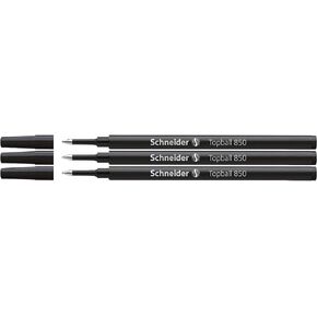 SCHNEIDER Pack of 3 Topball 850 Rollerball Refills Medium Tip 05 Black