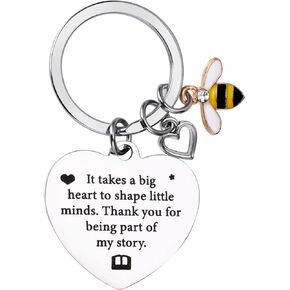 Cobee Teacher Gifts Keychain, Bee Thank You Gift Keyring Teacher Appreciation Gift for Birthday Graduation Christmas Women Men