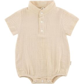 Baby Bodysuits Cotton Linen Summer Clothes for Baby Boys and Girls Perfect Neutral Baby Bodysuit