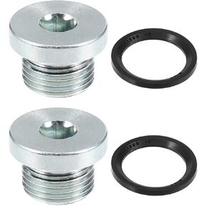 X AUTOHAUX 2 Pcs M18x1.5 Steel Engine Oil Drain Plug Screw for BMW 545i 550i 650i 750i 760i X5 X6 E60 E63 for Mazda 3 5 6 CX-5 CX-7 RX-8 Silver Tone
