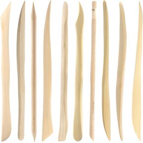 10-Piece Double Ended Clay Sculpting Tools Ceramic Wooden Clay Modeling Sculpture Tools Polymer Modeling Clay Tools Pottery Cutting Tool Kit Supplies for Cutting, Soap Carving and Smoothing