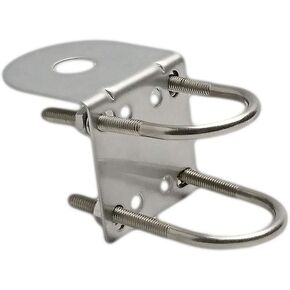 Stainless Steel Antenna Mount Bracket with U Bolts for Ham UHF VHF CB Cellular Trucker Antenna Accepted SO-239 3/8-24 Stud N Type Connector Antenna Mount to Mast Clamp