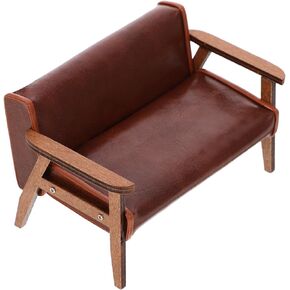 ERINGOGO Leather Mini Miniature Chair Toy Chaise Longue Accessories Miniature House Armchair Toy Miniature Chair