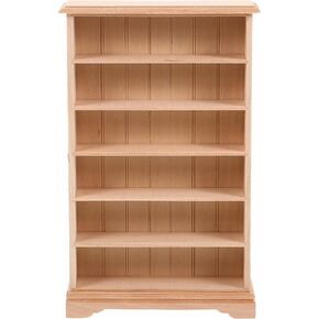 HANABASS 1:12 Dollhouse Bookshelf Wooden Dollhouse Furniture Miniature Bookshelf Mini Bookcase Display Shelf for Dollhouse Decor