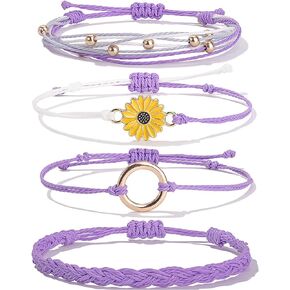 Surfer Wave Bracelet for Women,Boho Ocean Bracelet Set Adjustable Handmade Beach Bracelets Summer Jewelry for Women Girls