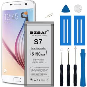 Replacement Battery for Samsung Galaxy S7,5150mAh High Capacity New 0 Cycle Lithium Polymer Replacement Battery for Samsung Galaxy S7 G930 G930V G930A G930T G930P G920V with Repair Tool Kits