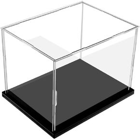 Clear Acrylic Display Case, Assemble Cube Display Box Stand with Black Base, Dustproof Protection Showcase for Collectibles Memorabilia Figurines (6*6*8inch；15*15*H20cm)