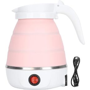 600ml Travel Foldable Electric Kettle, Electric Kettle Food Grade Silicone Small Electric Kettle Boiling Wate（400W US Plug 110V)(Blue)