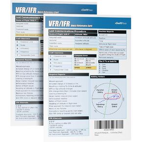 VFR and IFR Pilot Quick Reference Card - 4 x 6 Inches (2 Pack) in Kuwait