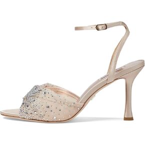 Badgley Mischka Women's Cameryn Satin Peep-toe Stiletto With Crystal-embellished Mesh Overlay in Kuwait